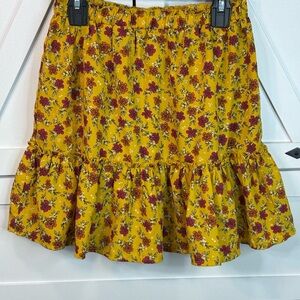 Girl’s Yellow Floral Ruffle Skirt size L